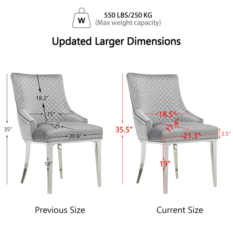Chaise d'appoint en velours gris Huberte