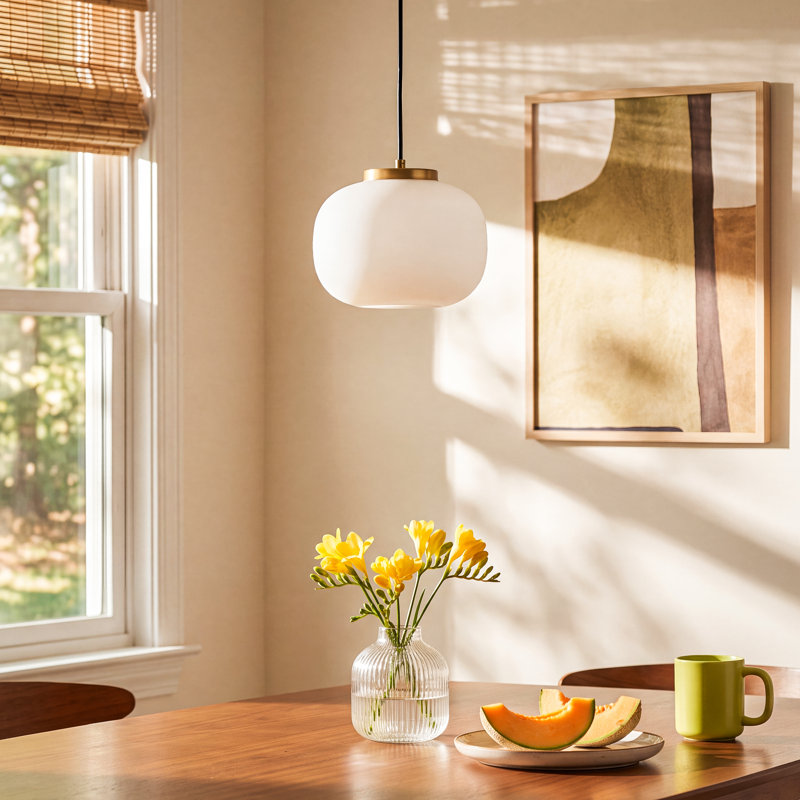 Kace 1-Light Dimmable Single Pendant, 7.5'' H x 9'' W x 9'' D