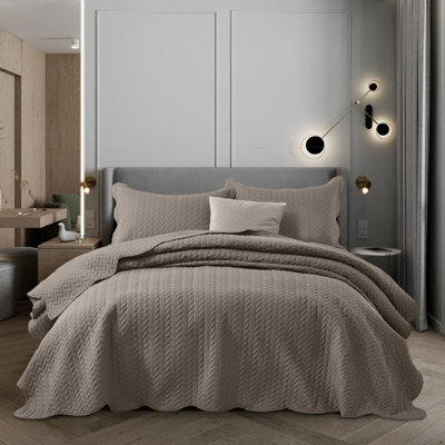 Ensemble de couvre-lit matelassé en microfibre moderne et contemporaine