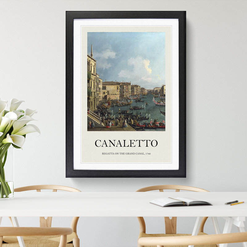 Regatta on the Grand Canal by Giovanni Canaletto - Picture Frame Graphic Art, 65cm H x 48cm W x 2cm D