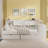 Wooden L-Shape Daybed with Seven Storage Cabinets and Two Storage Drawers, Multi-functional Bed with Study Desk and Built-in Bookshelf-82313824-82313825
