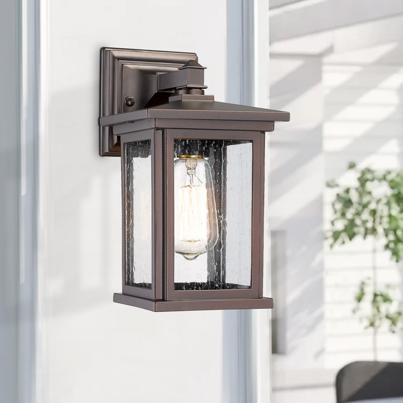 Outdoor Wall Light Fixture, Oil-Rubbed Bronze Finish Wall Lantern,For Porch, Patio, Entryway, Garden, E26 Bulb