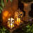 Candle Lantern Wooden - 12" / 16" Set Of 2 Decorative Rustic Wood Candle Holder Home Decor Decoration Wedding Table Centerpiece, Whitewashed