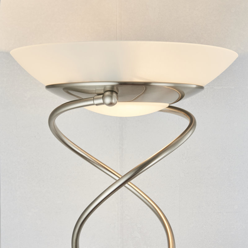 Gabriela 182cm Torchiere Floor Lamp, Satin Chrome