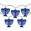 Menorah Hanukkah Light Set - White LED - 5' Clear Wire - 10Ct
