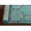 Tapis vert en laine noué à la main de conception unique 3 pi 6 po x 5 pi 9 po