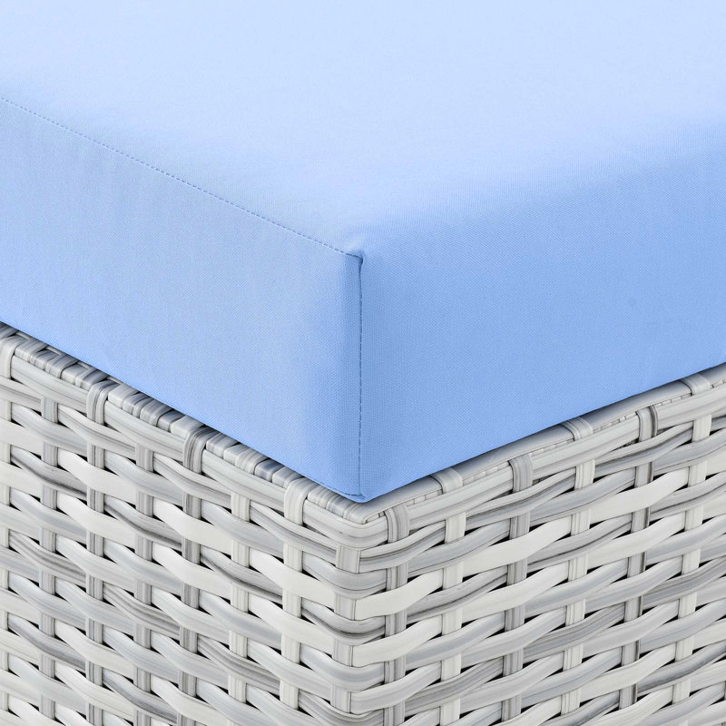 Fauteuil d'extérieur sans accoudoirs Convene, Bleu clair