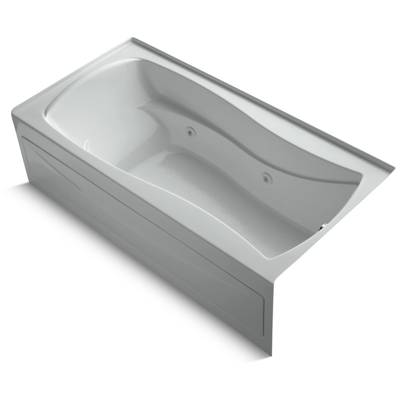 Mariposa 72" x 36" Whirlpool Bathtub, Ice Gray, Right