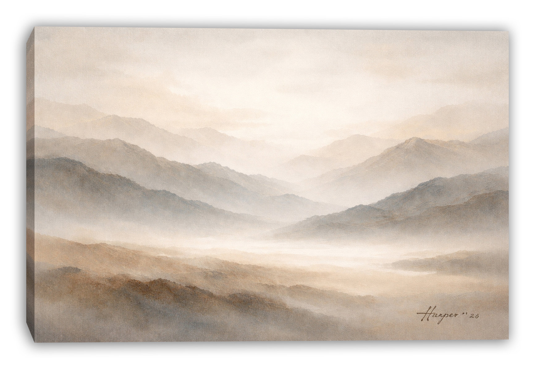 Ophelia & Co. Mist Valley Light Wrapped Canvas Wall Art | Wayfair