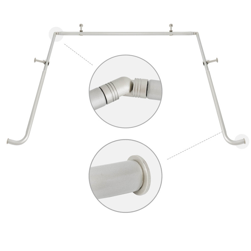 Ensemble de tringle à rideaux Rebrilliant de 1 pouce de diamètre pour fenêtre Bayview, Étain