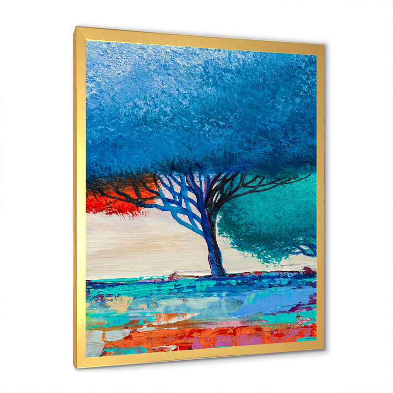 Art moderne gris et bleu II 2PT47780, H 20 po x l 12 po x P 1 po, Encadrement doré