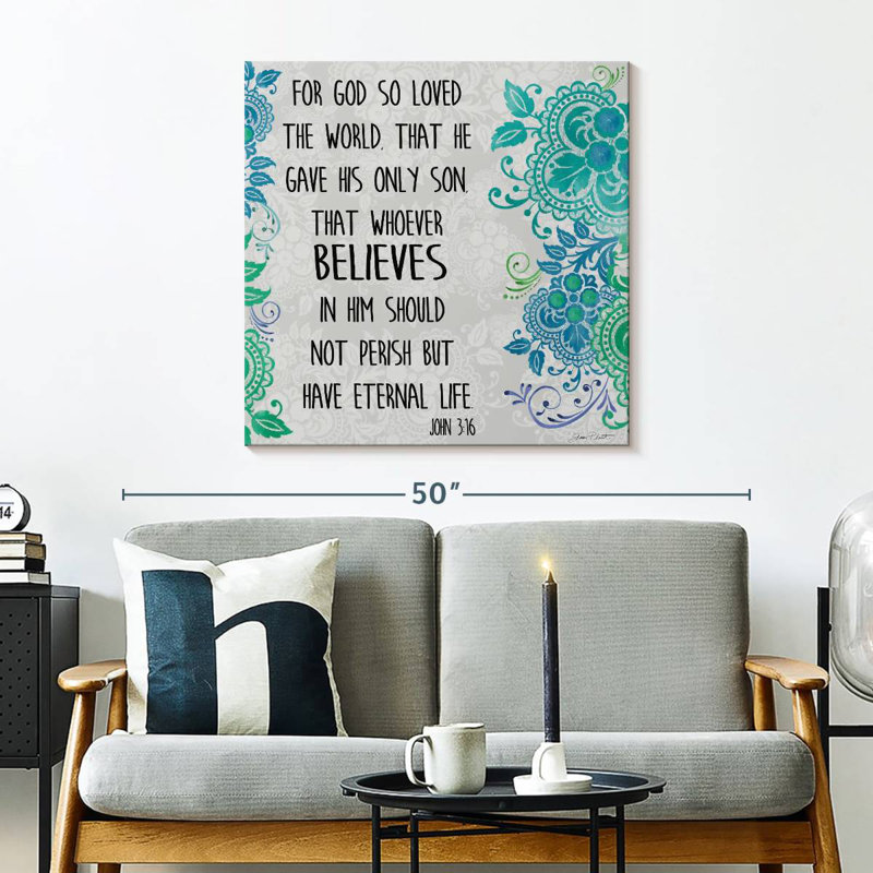 Verset biblique Tergel Paisley I, H 30 po x l 30 po