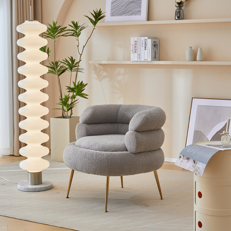 Fauteuil demi-tonneau avec repose-pieds Parkwoods, Mélange de polyester gris foncé