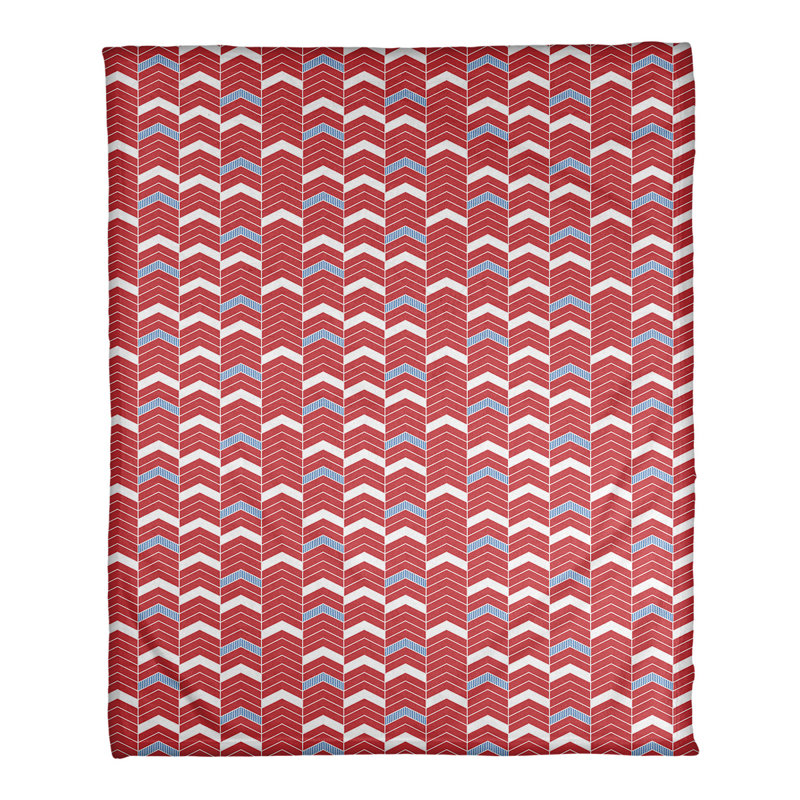 Sewn Throw Blanket, 50" W x 60" L, Brick/Blue