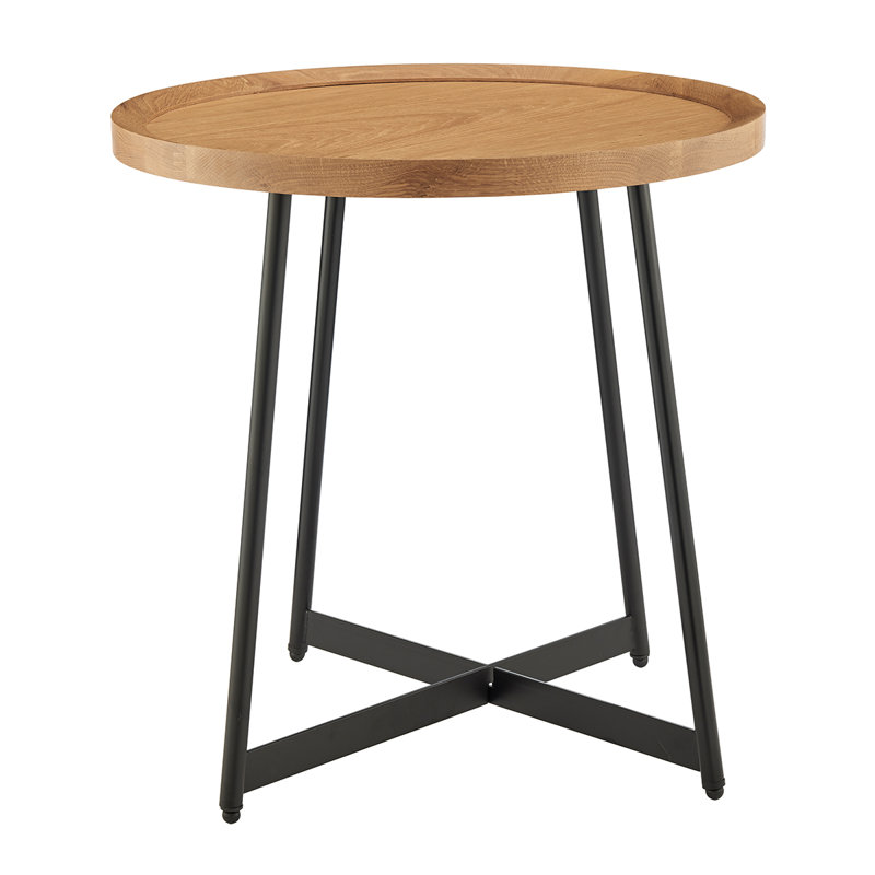 Table de bout à pieds croisés Xavier, Chêne