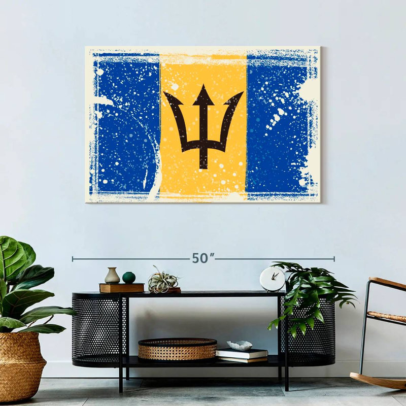 Borges Splattered Barbados Flag, 30" H x 45" W