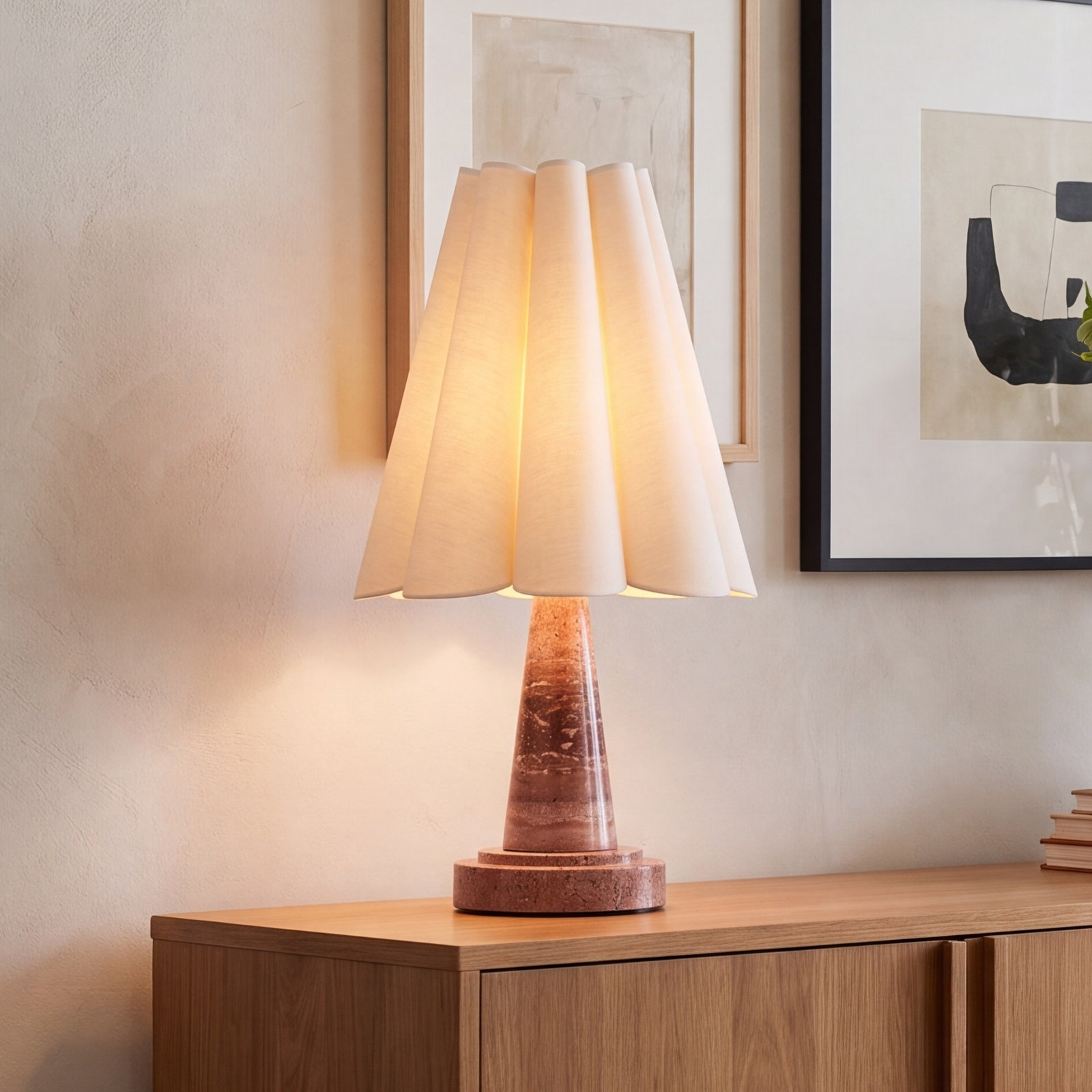 Segal Marble Table Lamp, Red