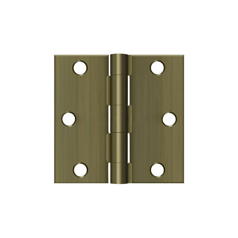 Deltana S33U5-R 3" x 3" Square Hinge in Antique Brass Pair, Antique Brass