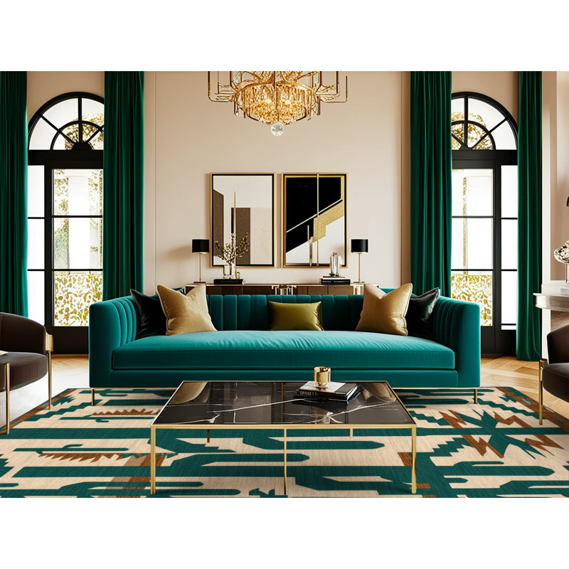 Washable Saguaro Cactus Southwestern Area Rug, Rectangle 3' x 5'