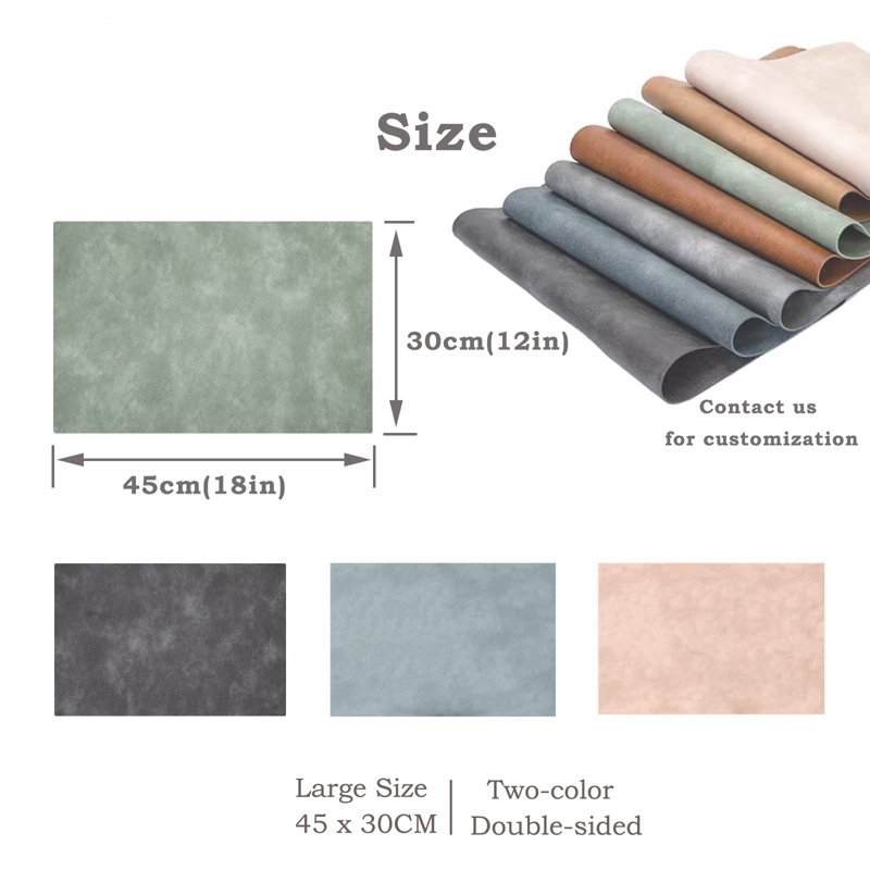 Faux Leather Placemat, Beige/Green