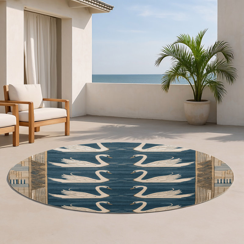 Tapis vert intérieur et extérieur ArtDeco, Rond 5 pi