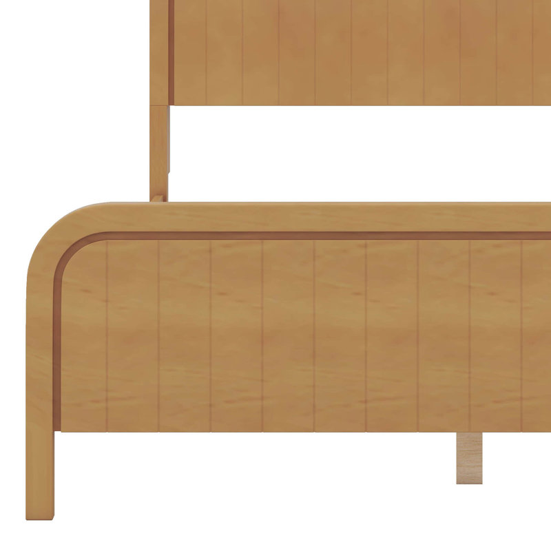 Base de lit en bois, lit plateforme avec tête et pied de lit, support en lattes de bois, Grand lit, Chêne naturel