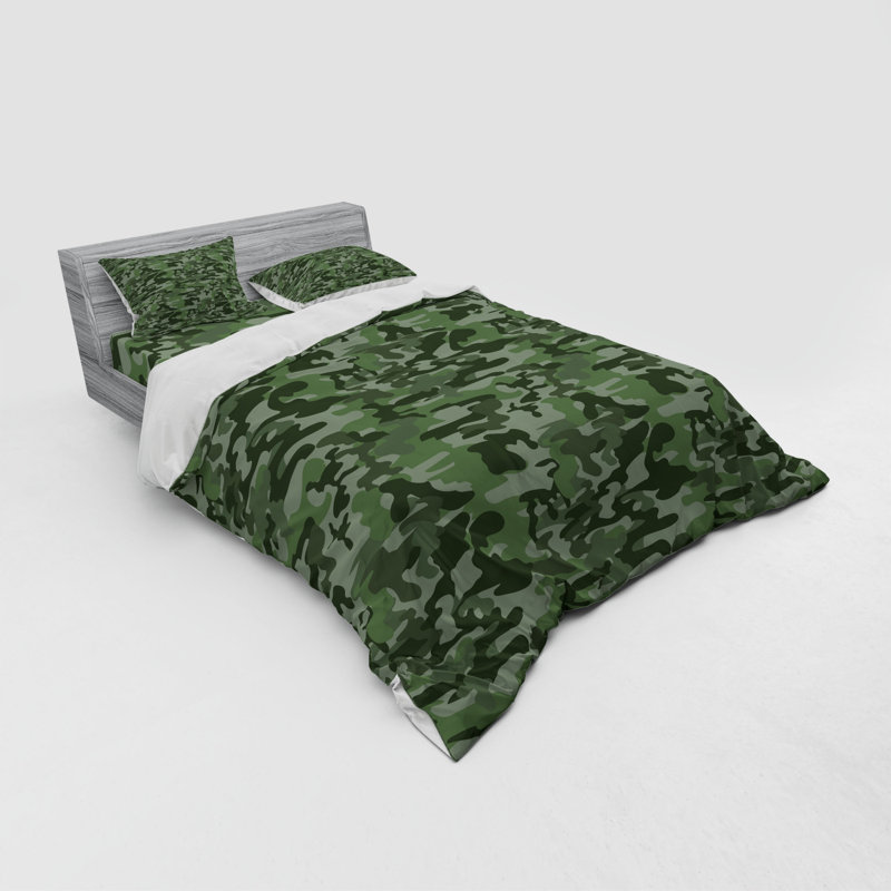 Polyester Camouflage Duvet Cover, Queen Duvet Cover + 3 Additional Pieces