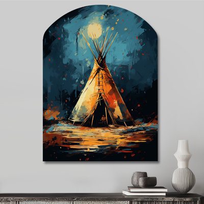 Native Tent Journey Of The Tribes - Asymmetrical Native American Art Metal Wall Decor, Arch Metal Wall Sculpture Print