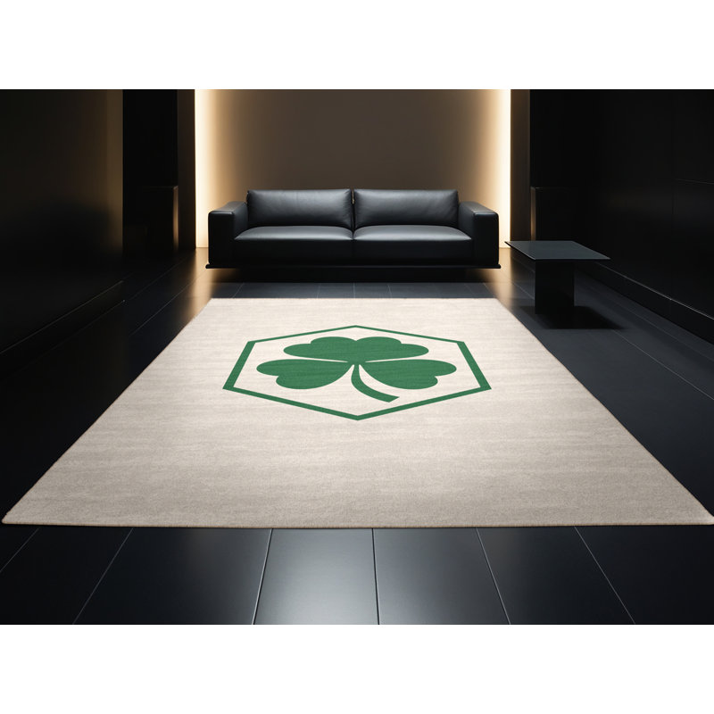 Machine Washable Myrtlewood St Patties Modern & Contemporary Abstract Rug in Beige – Beige Binding, 2x3