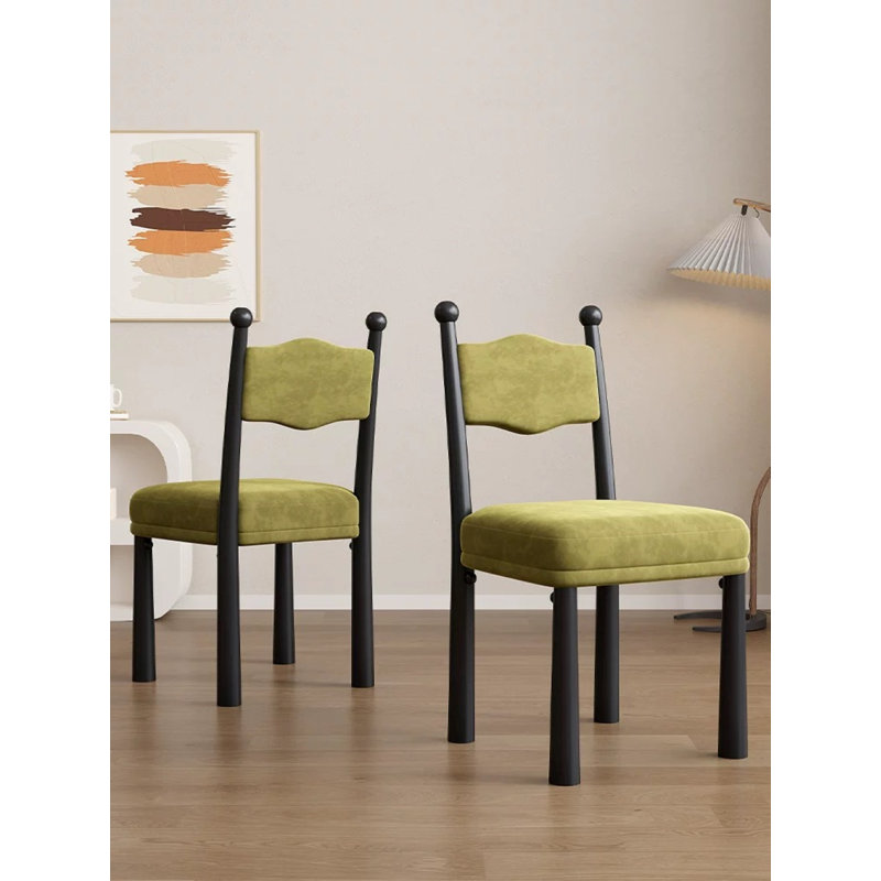 Kenyatta Bol Sant Dining Chair, Velvet Green, Black, 2