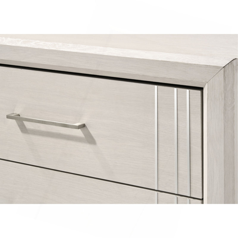Meuble en bois 1 tiroir contemporain à 6 tiroirs 1 pièce, Blanc/Noir