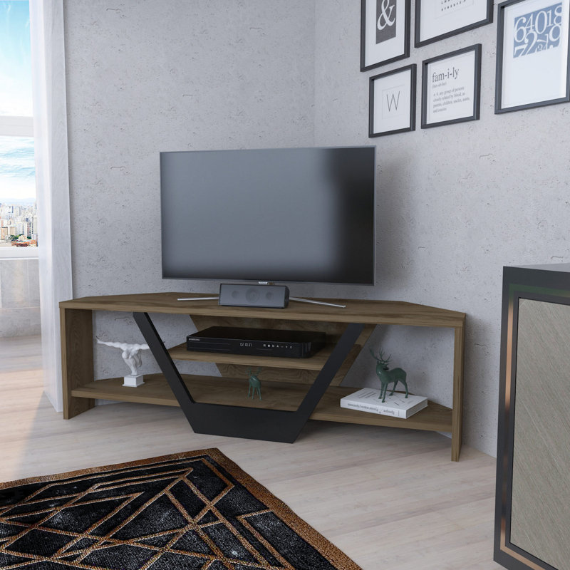 XXXX Corner TV Stand for TVs up to 45", Oud Oak/Black