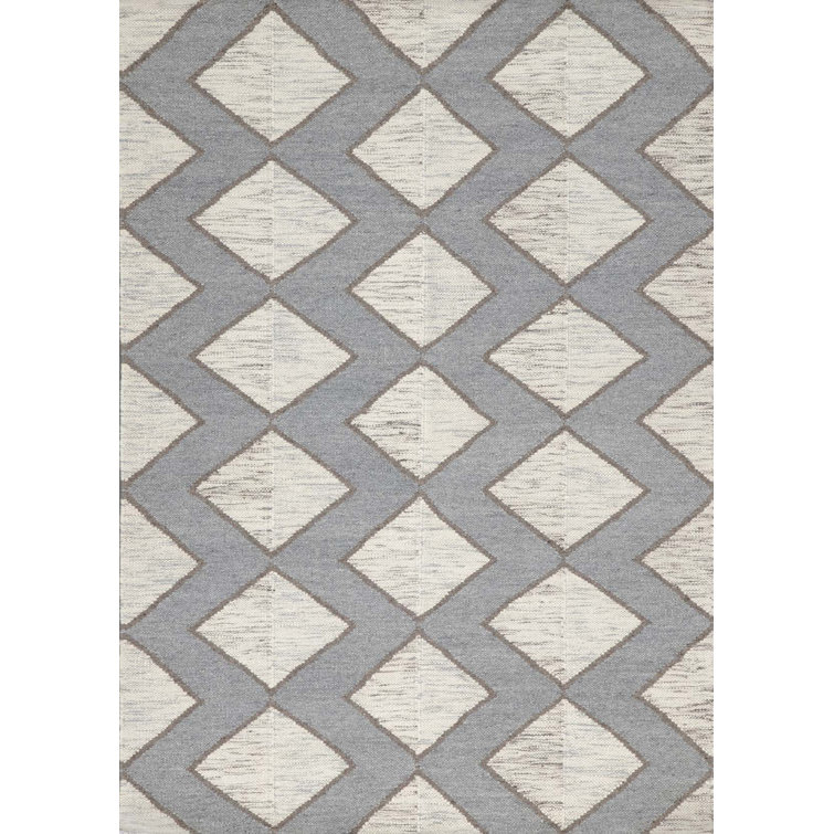 Textures Wool Geometric Area Rug in Gray