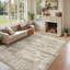 Tapis antidérapant lavable et résistant aux taches pour le salon, la salle à manger et la salle à manger brun - 6 pi x 9 pi-70817474-85291486