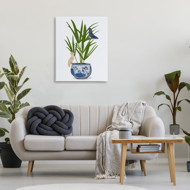 «Cockatiels on Planter» par Fab Funky, H 40 po x l 30 po