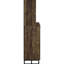 Armoire à vin rustique en chêne à 2 portes, motif à chevrons classique, support intégré pour 9 bouteilles et armoire de salle à manger à pieds industriels en chêne, 2 portes, façade, support, porte-verres à pied, bronze industriel