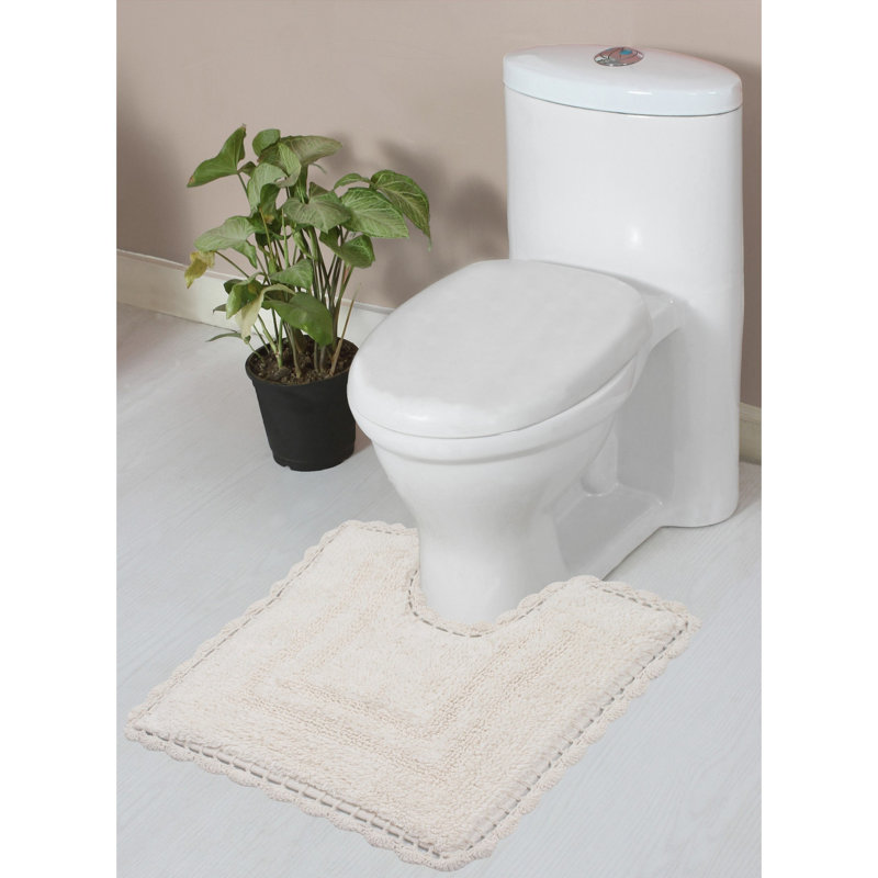 Tapis de bain décontracté réversible en U décontracté à la machine 100% coton Casual Elegance, Ivoire