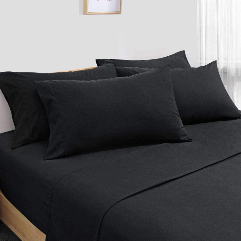 Luxury Rayon from Bamboo Sheet Set Queen, Black