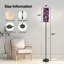 Grande lampe moderne sur pied avec télécommande à DEL à intensité variable, abat-jour réglable, crânes d'Halloween, chauves-souris, bonbons, os de maïs, mauve, pour salon, chambre à coucher, bureau