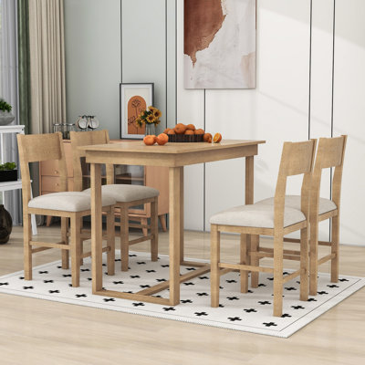 Laubin 6 - Piece Trestle Dining Set, Rectangular Dining Table and 4 Dining Chairs