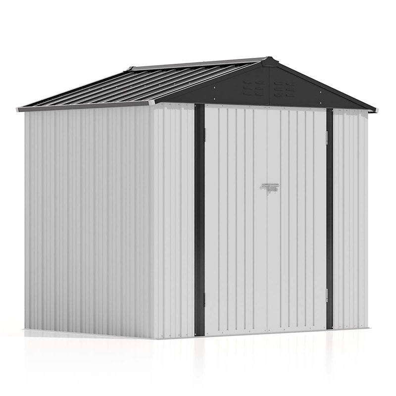Remise de rangement en métal l 8 pi. X P 6 pi., Blanc