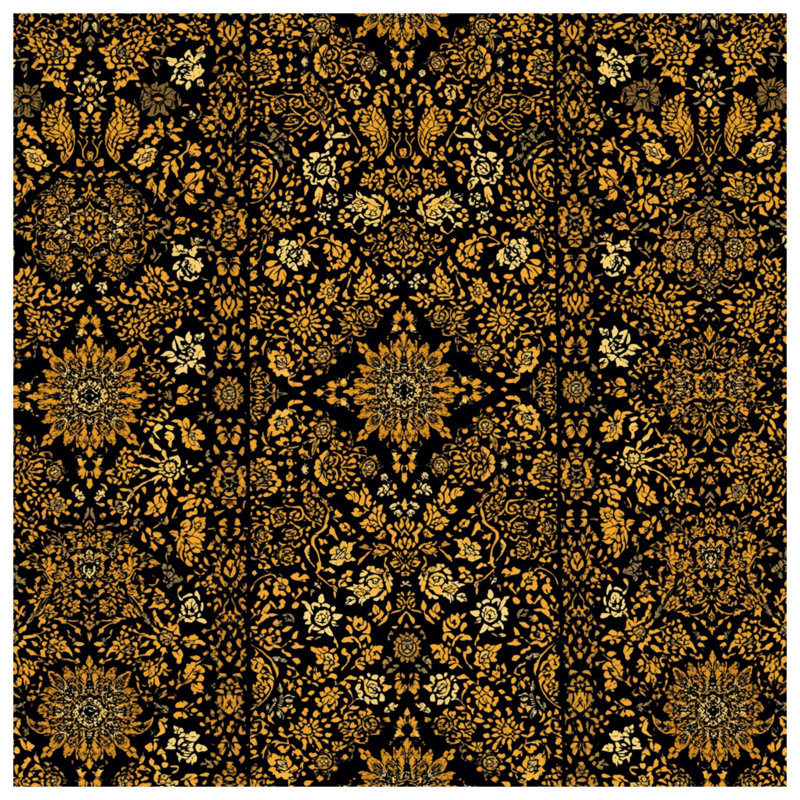 Tapisserie murale damassé florale complexe - décoration murale ornée, 104in H x88 with 4 Grommets