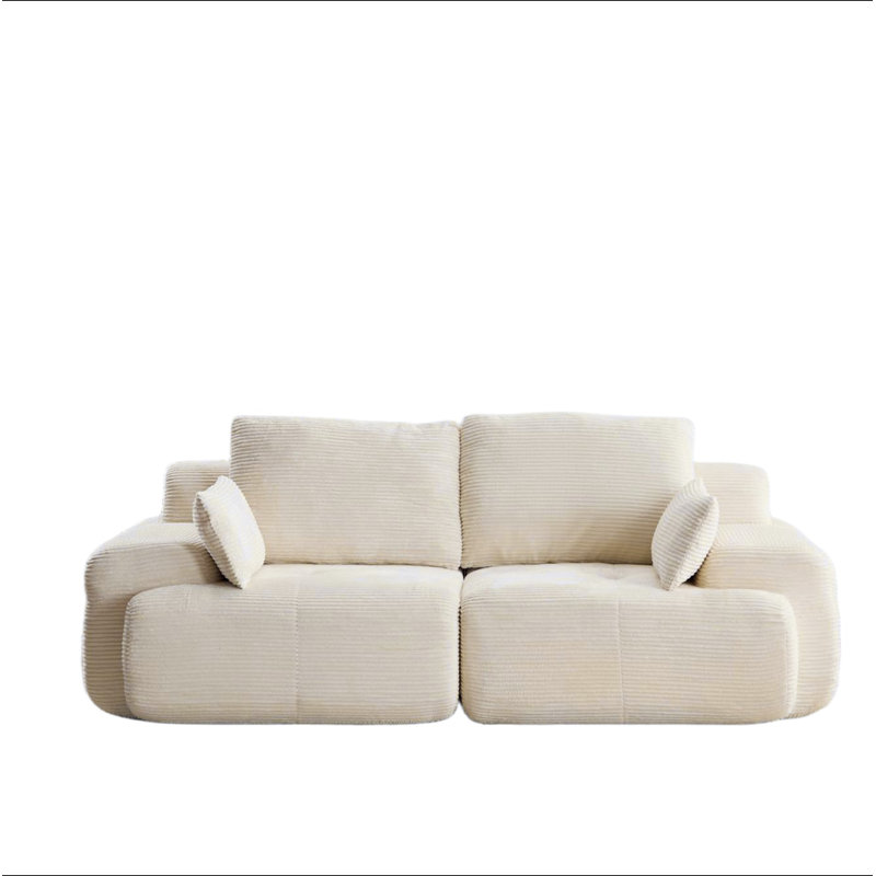 Canapé moderne en mousse à mémoire de forme compressée, grands canapés modulaires à 2 places pour le salon, canapé modulaire Cloud pour animaux de compagnie, tissu en velours côtelé, causeuse très profonde, aucun assemblage requis