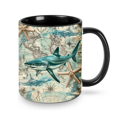 Shark Coffee Mug 11OZ Funny Ceramic Tea Cup Kitchen Decor Novelty Mugs for Home Office Travel