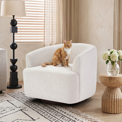 Fauteuil d'appoint pivotant en tissu 29 po