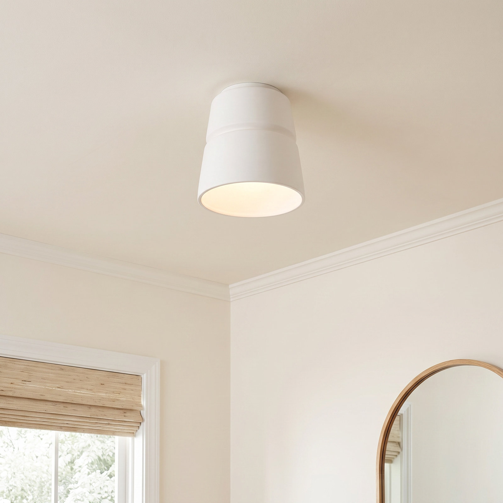 Logan 8" Single Light Flush Mount, Hammered Copper, LED (Integrated)