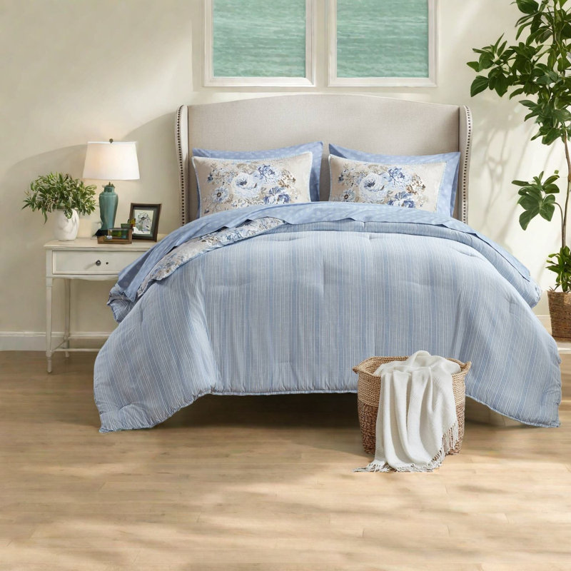 Ensembles de literie double réversible, style floral doux en microfibre pour une maison moderne