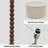 61" Retro Walnut Rubberwood Floor Lamp with Sculptural Stacked Sphere Base and Beige Linen Drum Shade, cULus Certified for Living Room Side Tables, Bedroom Corners, Home Offices or Study Rooms-1584075357
