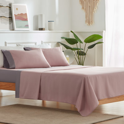 Bryndís 100% Cotton Sateen Solid Colour Sheet Set