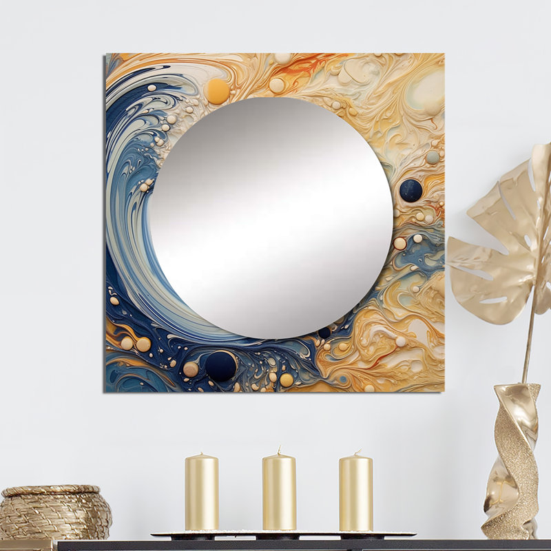 Grand miroir carré Golo - Astrology Nebula Marble II, 23 po x 23 po